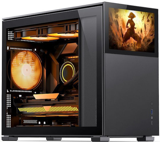 Jonsbo D31 Screen Gaming Mini Tower Κουτί Υπολογιστή με Πλαϊνό Παράθυρο Μαύρο