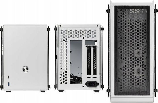 Raijintek Ophion Gaming Mini Tower Computer Case with Side Window White