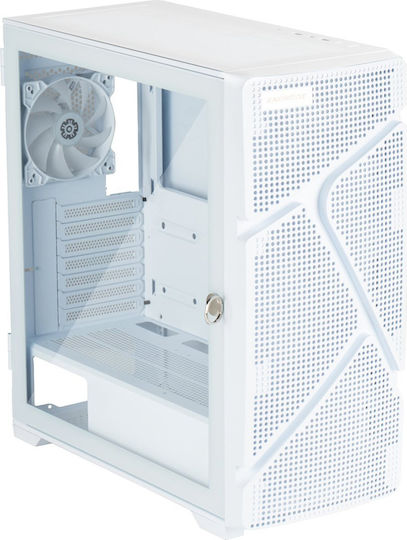Enermax MarbleShell MS31 RGB Gaming Midi-Turm Computergehäuse mit Seitenfenster Weiß