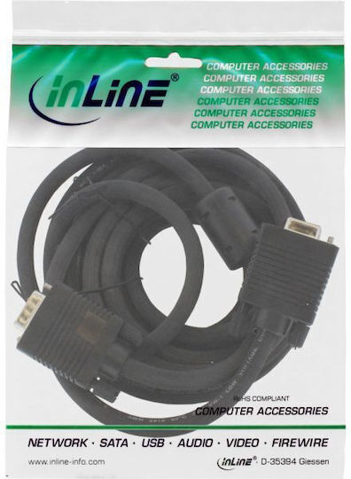InLine Cable VGA male - VGA female Μαύρο 0.5m (17705B)