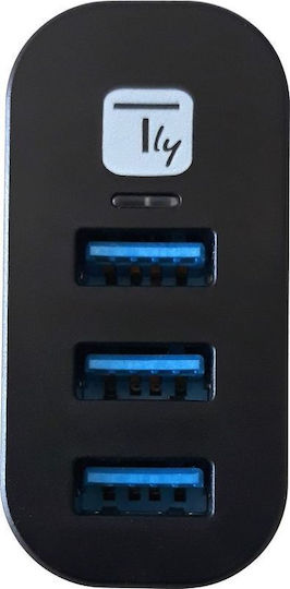 Techly Hub 3 Θυρών USB 3.0 με σύνδεση USB-A Γκρι
