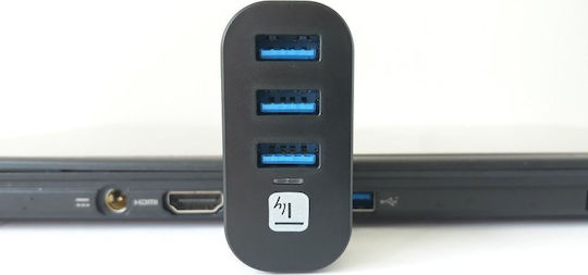 Techly Hub 3 Θυρών USB 3.0 με σύνδεση USB-A Γκρι