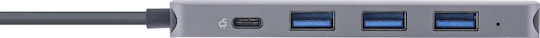 InLine Hub 5 Θυρών USB 3.2 με σύνδεση USB-A Ασημί