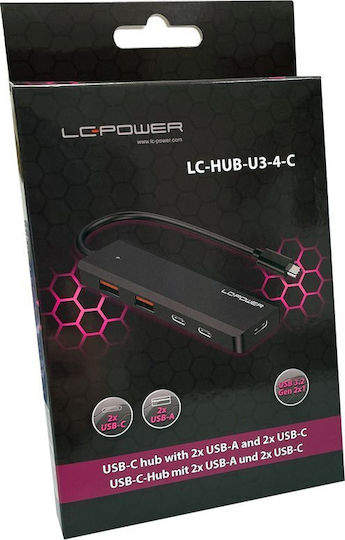 LC-Power Hub 4 Θυρών USB 3.0 με σύνδεση USB-A