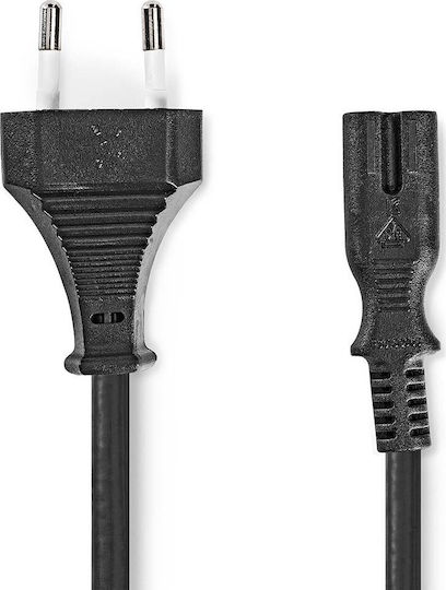 Nedis Power Cable Adapters Euro Plug Connector IEC-320-C7 Straight Straight Two-Wire Black Bulk 2m