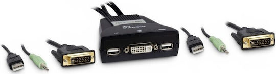 Inter-Tech 88887188 KVM & Data Switch με Audio / DVI / USB 2.0