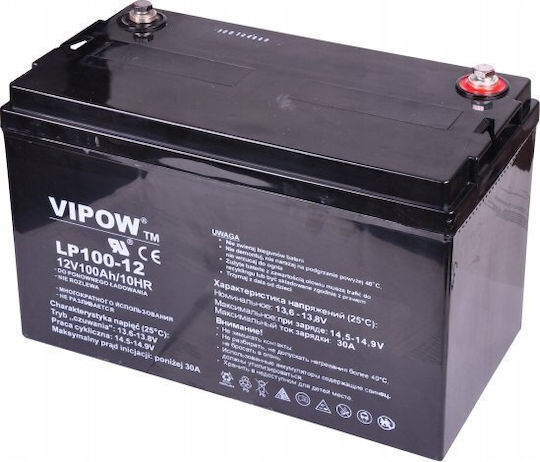 Vipow LP100-12 Μπαταρία UPS με Χωρητικότητα 100Ah και Τάση 12V