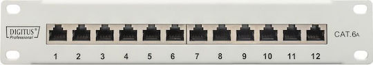 Digitus Екраниран пач панел за рафт 1U 10" 12 порта Сив