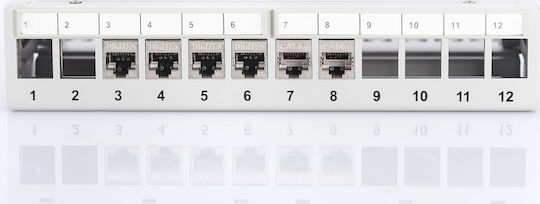 Digitus Shielded Patch Panel for Rack 1U with 12 Ports Gray