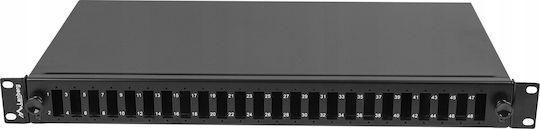 Lanberg Panou Patch Optic pentru Rack 1U 19" 24 Porturi Negru