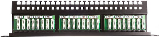 Netrack Patch Panel Unshielded για Rack 1U 19" 24 Θυρών cat6 Μαύρο