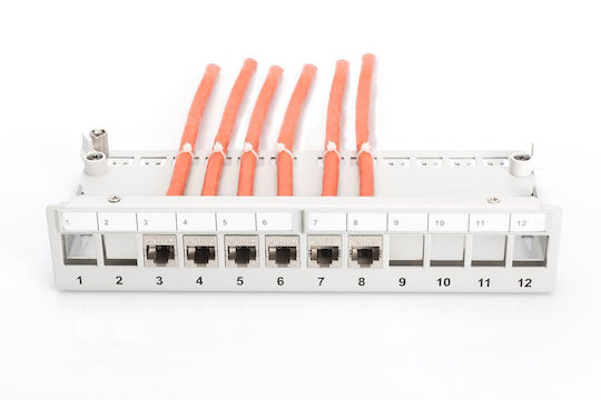 Digitus Shielded Patch Panel for Rack 1U with 12 Ports Gray