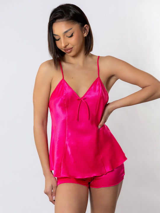 Moongirl Summer Satin Babydoll Fuchsia