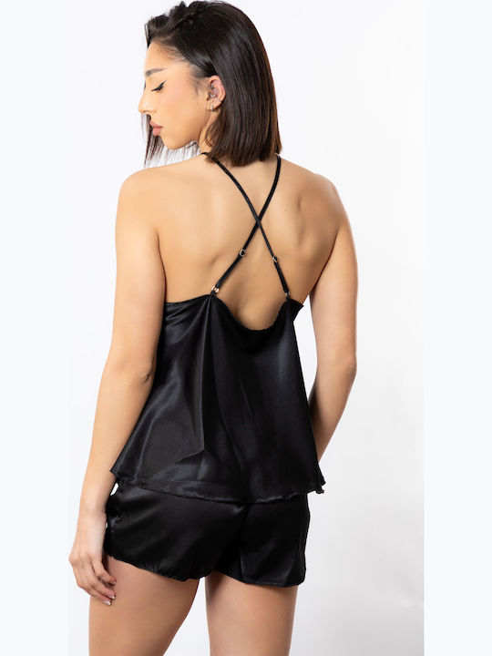 Moongirl Satin Babydoll Black