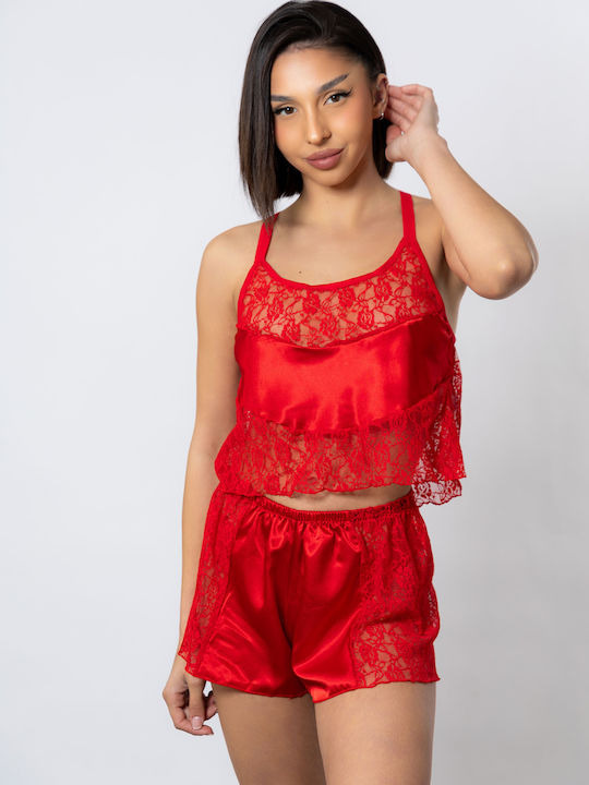 Moongirl Satin Babydoll Iris Red