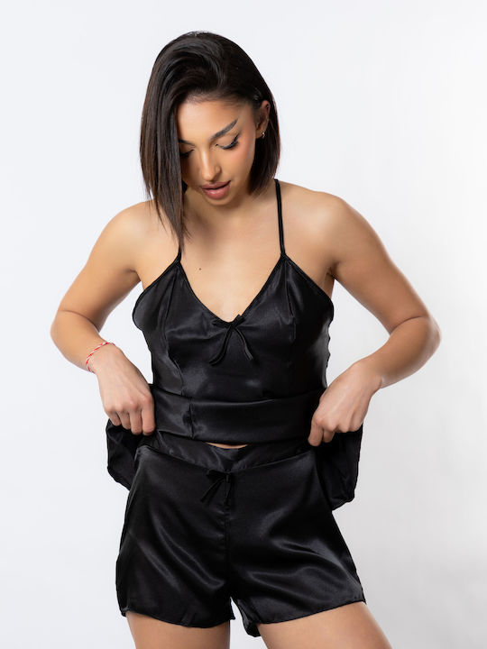 Moongirl Satin Babydoll Black
