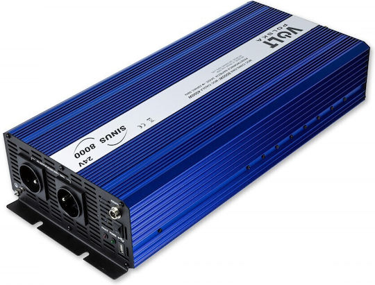 Volt Polska Car Inverter Pure Sinewave 4000W to Converter 24V DC in 230V AC