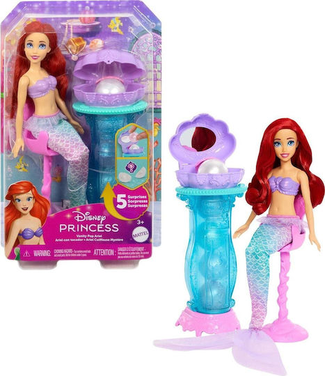 Ariel Vanity Pop Mermaid Shell Doll Disney Princess for Ages 3+ JBF86