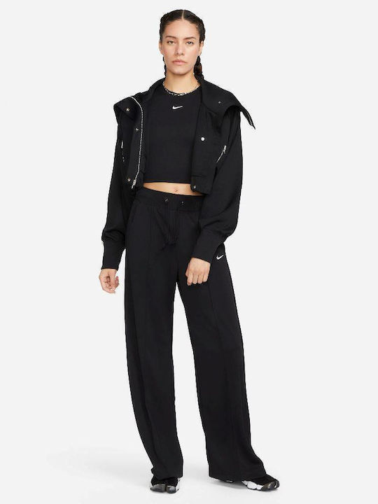 Sportswear Essentials Damen Stoff Hose in Weiter Linie Schwarz