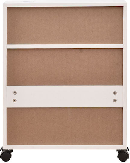 Bakaji Floor Bathroom Shelf Wooden 52x17x67cm White