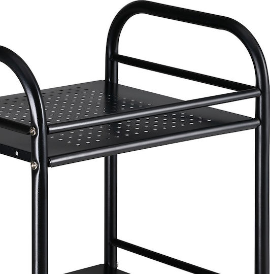 Bakaji Boden Badezimmerregal Metallisch Schwarz