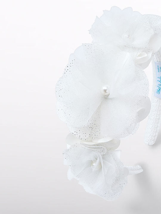 Abel & Lula Beige Kids Headband with Flower