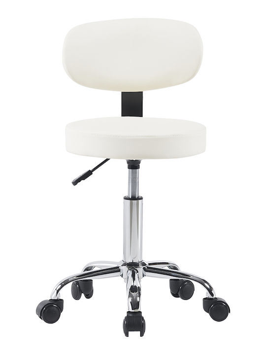 Ergonomic Office & Desk Stool with Backrest Mafeshi White 45x44x70cm