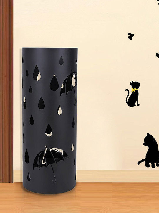 Bakaji Regenschirmständer Metallisch Schwarz 19.5x19.5x49cm 1Stück