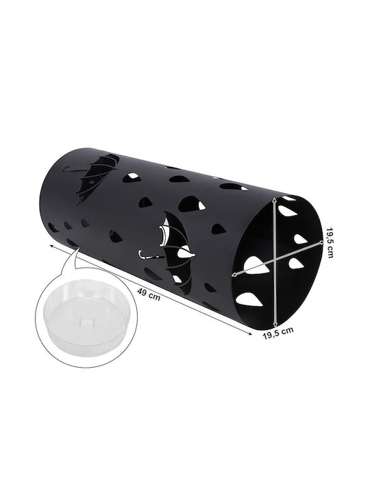 Bakaji Regenschirmständer Metallisch Schwarz 19.5x19.5x49cm 1Stück