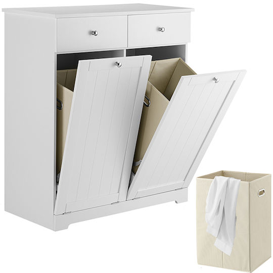 Bakaji Badezimmerschrank Wäscherei 78x38x90cm Weiß