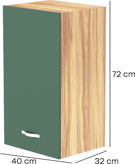 Set Dulapuri de Bucătărie Suspendate & de Podea Green 40x32x72buc