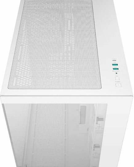 Deepcool CG530 4F Гейминг Midi Tower Компютърна кутия със страничен прозорец и ARGB осветление Бял