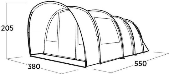 Easy Camp Skarvan 6 Camping Tent Tunnel Blue with Double Cloth 4 Seasons for 6 People 550x380x205cm