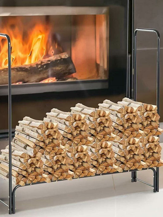 Bakaji Metallisch Regal Holzlagerung 120x35x120cm Bakaji Metallisch Regal Holzlagerung 120x35x120cm