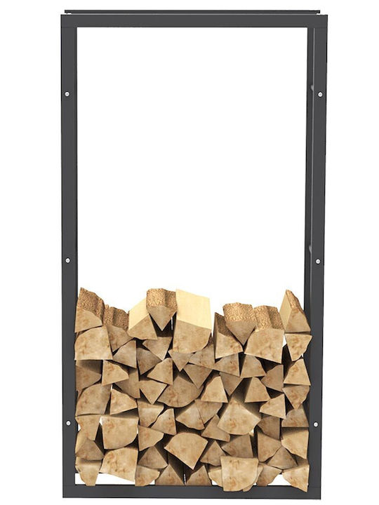 Bakaji Metalic Raft Depozitare lemne 150x80x25cm Negru