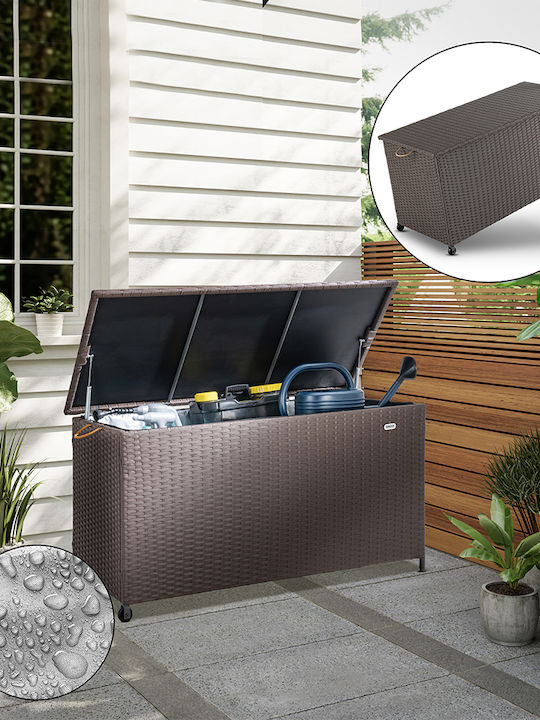 Bakaji Outdoor Storage Box 420lt Brown L121xW55xH60cm
