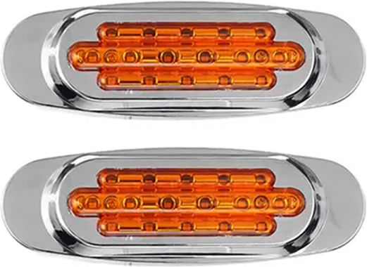 Φωτάκια Led Αυτοκινήτου Πλαϊνά Θέσης 12-24v 2τμχ 16led Universal 3858-2 Πορτοκαλί Oem