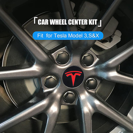 Tesla Wheel Center Cap Black Chrome 57mm 1pc