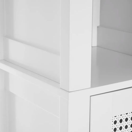 Bakaji Badezimmersäule Wandhängeschrank H30xB28xH170cm Weiß