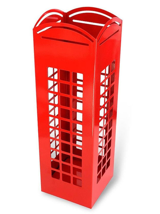Bakaji Regenschirmständer Metallisch Rot 15.5x15.5x49cm 1Stück