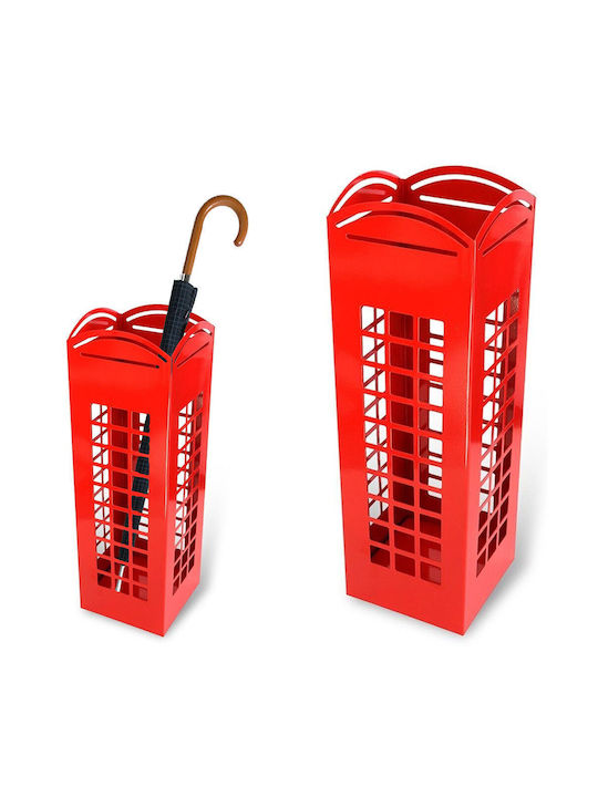 Bakaji Regenschirmständer Metallisch Rot 15.5x15.5x49cm 1Stück