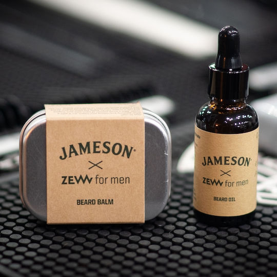 Σετ Λάδι Βάλσαμο & Βούρτσα Γενειάδας Zew Men X Jameson Beard Set
