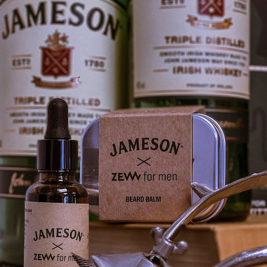 Σετ Λάδι Βάλσαμο & Βούρτσα Γενειάδας Zew Men X Jameson Beard Set