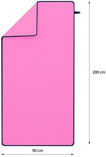 Nils Πετσέτα Microfiber Σώματος 200gr/m² Ροζ 90x200εκ.