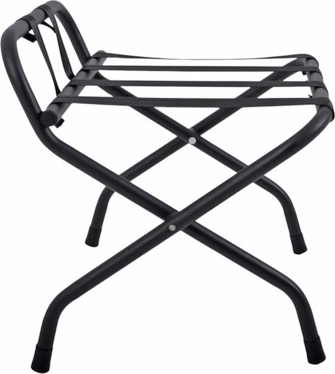 Ankor Metallic Foldable Hotel Luggage Rack Black with Dimensions 54x44xH52cm Foldable with Backrest