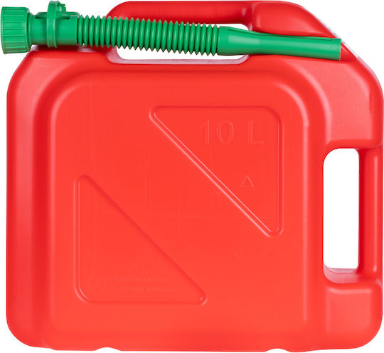 RoGroup Double Position Fuel Can Plastic with Extension Tube 10L Red