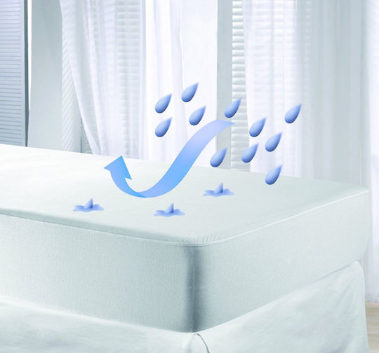 Gentug Protective Cover King Size Waterproof with Elastic Bands Comfort Nights White 180x200cm