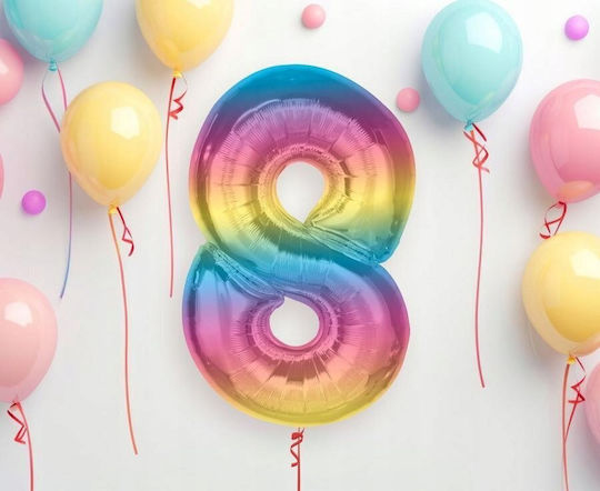 Luftballon Folie Jumbo Zahl 8 92cm