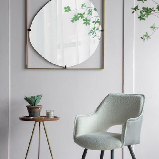 Artekko Irregular Wall Mirror with Gold Metallic Frame 81x81cm 1pcs
