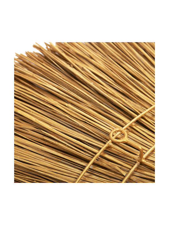 HomeMarkt Καθρέπτης Τοίχου Από Mendong και Abaca με Χρυσό Rattan Πλαίσιο Διαμέτρου 105cm